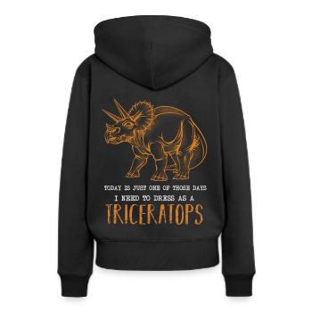 Cadeau du Crétacé du dinosaure Tricératops - Sweat à capuche Premium bio Femme - noir - Dos - Julia (174cm)