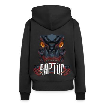Dinosaure Dino Raptor - Sweat à capuche Premium bio Femme - noir - Dos - Julia (174cm)