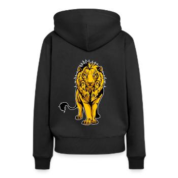 Lion moderne - Sweat à capuche Premium bio Femme - noir - Dos - Julia (174cm)