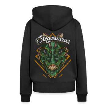 Stegosaurus - Frauen Premium Bio Hoodie - Schwarz - Hinten - Julia (174cm)