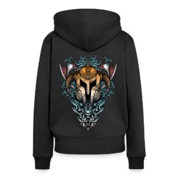 The Armor of Viking - Frauen Premium Bio Hoodie - Schwarz - Hinten - Julia (174cm)