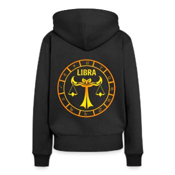 Zodiaque Balance - Sweat à capuche Premium bio Femme - noir - Dos - Julia (174cm)