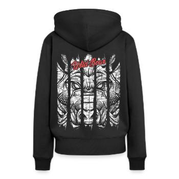 Wildschwein Modern Trendy Warzenschwein - Frauen Premium Bio Hoodie - Schwarz - Hinten - Julia (174cm)