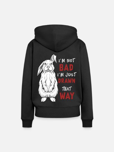 Häschen Spruch - Frauen Premium Bio Hoodie - Schwarz
