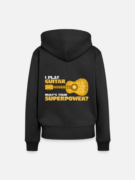 Gitarre - Frauen Premium Bio Hoodie - Schwarz