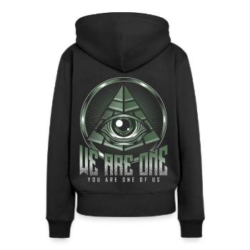 L'oeil d'Illuminati - Sweat à capuche Premium bio Femme - noir - Dos - Julia (174cm)