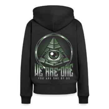 Œil de pyramide - Sweat à capuche Premium bio Femme - noir - Dos - Julia (174cm)