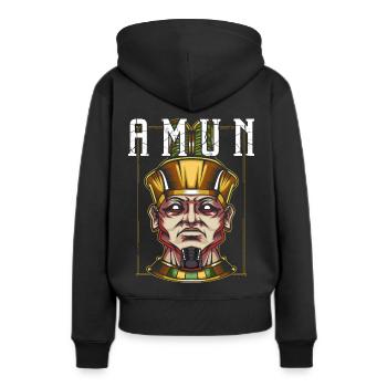 Divinité égyptienne Amon - Sweat à capuche Premium bio Femme - noir - Dos - Julia (174cm)