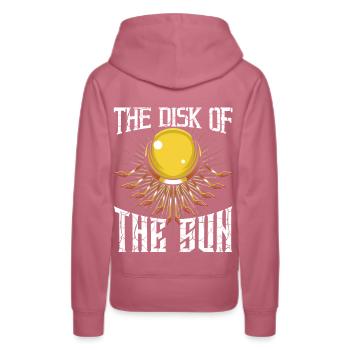 Egyptian sun disk - Women’s Premium Organic Hoodie - mauve - Back - Isabella (175cm)