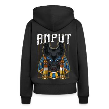 Anubis femelle Anput - Sweat à capuche Premium bio Femme - noir - Dos - Julia (174cm)