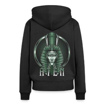 Sonnengott Aten Ägyptisch Ägypten Gottheit - Frauen Premium Bio Hoodie - Schwarz - Hinten - Julia (174cm)