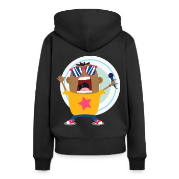 Chanteur Superstar Doodle Art - Sweat à capuche Premium bio Femme - noir - Dos - Julia (174cm)