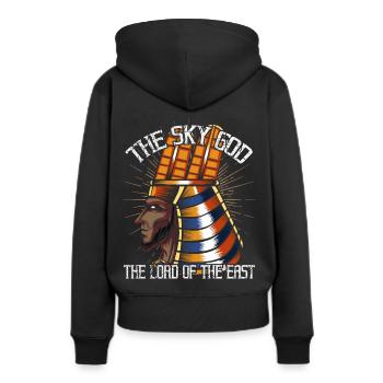 Dieu égyptien Sopdu du mythe divinité - Sweat à capuche Premium bio Femme - noir - Dos - Julia (174cm)