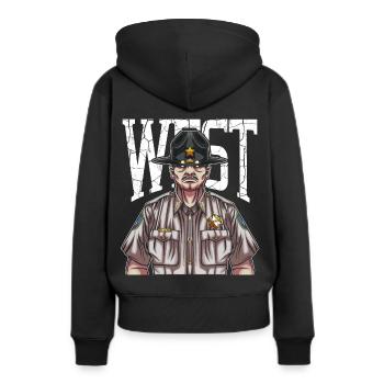 Wild West Texas Sheriff Western Gesetzeshüter - Frauen Premium Bio Hoodie - Schwarz - Hinten - Julia (174cm)