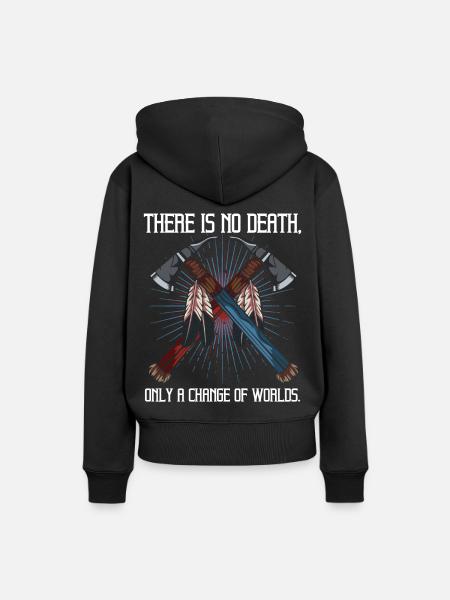 Indianer Tomahawk - Frauen Premium Bio Hoodie - Schwarz