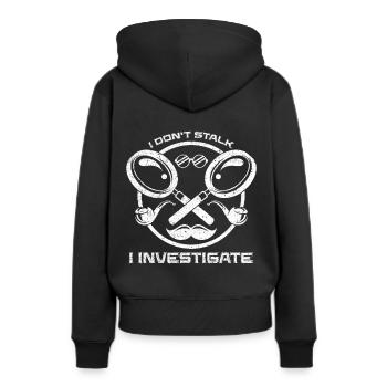 Détective détective détective parle enquêteur privé - Sweat à capuche Premium bio Femme - noir - Dos - Julia (174cm)