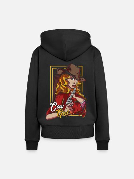 Cow Girl - Frauen Premium Bio Hoodie - Schwarz