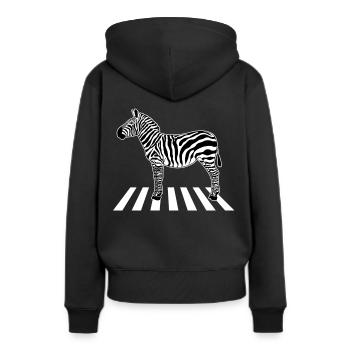 Cooles Zebra Zebrastreifen Tier Humor - Frauen Premium Bio Hoodie - Schwarz - Hinten - Julia (174cm)
