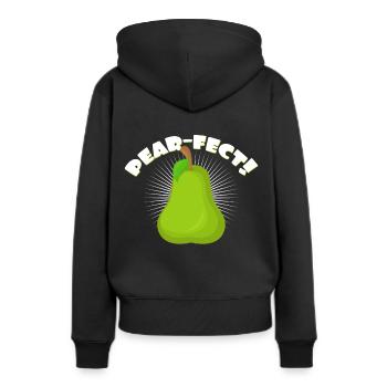Birne - Frauen Premium Bio Hoodie - Schwarz - Hinten - Julia (174cm)