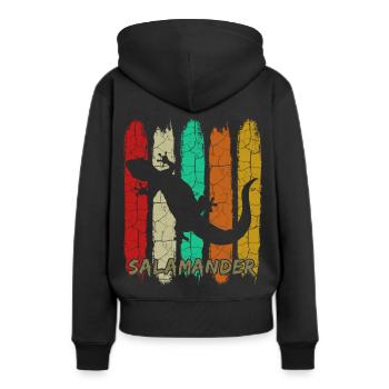 Salamander - Frauen Premium Bio Hoodie - Schwarz - Hinten - Julia (174cm)