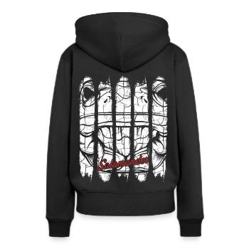 Salamander - Frauen Premium Bio Hoodie - Schwarz - Hinten - Julia (174cm)