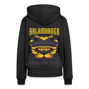 Salamander - Frauen Premium Bio Hoodie - Schwarz - Hinten - Julia (174cm)