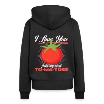 tomate - Sweat à capuche Premium bio Femme - noir - Dos - Julia (174cm)