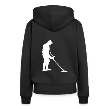 Sondeur à sonde avec sucettes silhouette de détecteur de métaux - Sweat à capuche Premium bio Femme - noir - Dos - Julia (174cm)