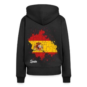 Espagne - Sweat à capuche Premium bio Femme - noir - Dos - Julia (174cm)