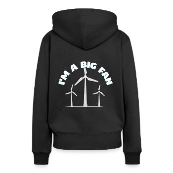 Windenergie - Frauen Premium Bio Hoodie - Schwarz - Hinten - Julia (174cm)