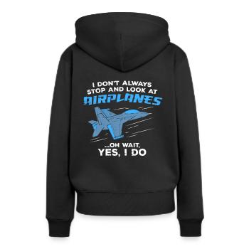 Avion jet de l’armée plane-spotter cadeau - Sweat à capuche Premium bio Femme - noir - Dos - Julia (174cm)
