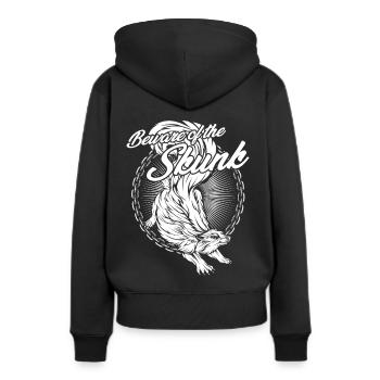 Stinktier - Frauen Premium Bio Hoodie - Schwarz - Hinten - Julia (174cm)