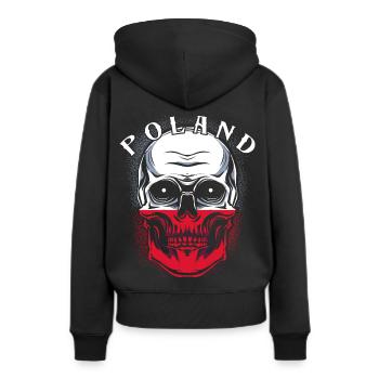 Polen - Frauen Premium Bio Hoodie - Schwarz - Hinten - Julia (174cm)