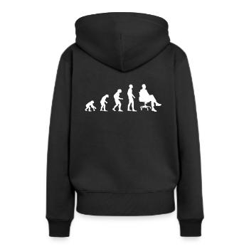 Evolution CEO - Entrepreneur, Chief, - Sweat à capuche Premium bio Femme - noir - Dos - Julia (174cm)