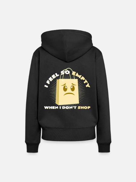 Shopping - Frauen Premium Bio Hoodie - Schwarz