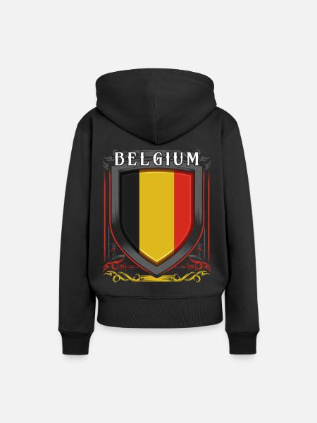 Belgien - Frauen Premium Bio Hoodie - Schwarz