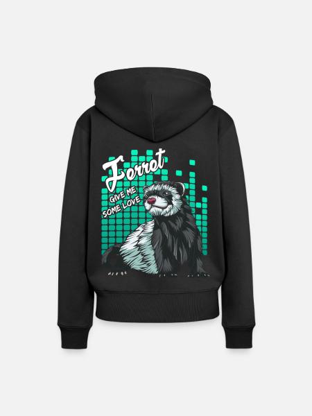 Frettchen - Frauen Premium Bio Hoodie - Schwarz