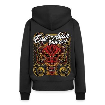 Dragon chinois | Long Fabuleux cadeau - Sweat à capuche Premium bio Femme - noir - Dos - Julia (174cm)