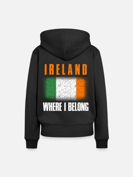 Irland - Frauen Premium Bio Hoodie - Schwarz