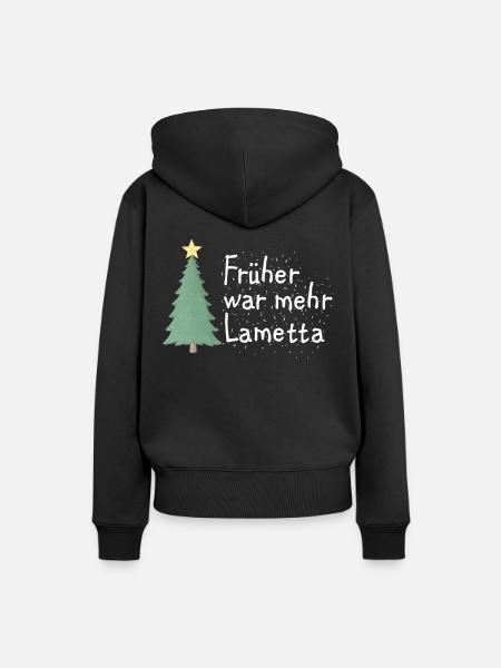 Lametta Weihnachten Baum Ironie Anti Xmas Spruch - Frauen Premium Bio Hoodie - Schwarz