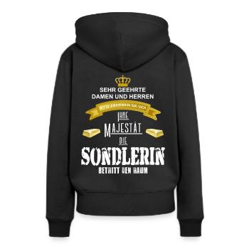 Magne Sondlerin - Sondeln - Sondeurs - Or - Sweat à capuche Premium bio Femme - noir - Dos - Julia (174cm)