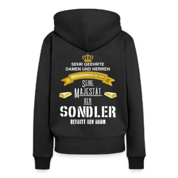 Magnes Sondler - Sondeln - Sondeurs - Or - Sweat à capuche Premium bio Femme - noir - Dos - Julia (174cm)
