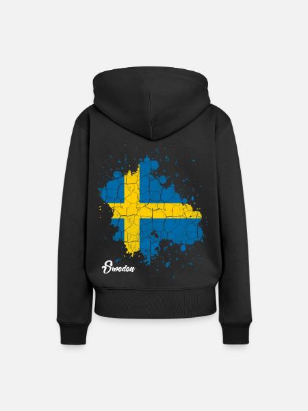 Schweden - Frauen Premium Bio Hoodie - Schwarz
