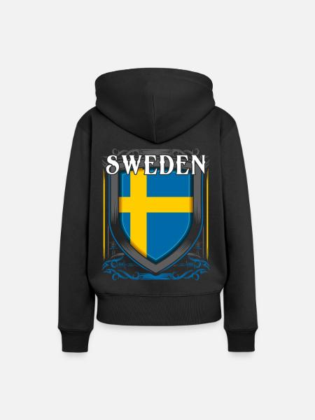 Schweden - Frauen Premium Bio Hoodie - Schwarz