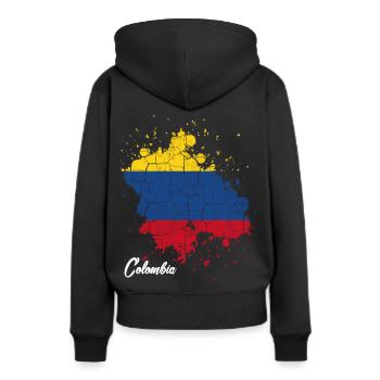 Kolumbien - Frauen Premium Bio Hoodie - Schwarz - Hinten - Julia (174cm)