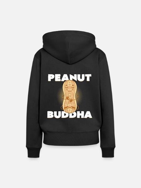 Erdnussbutter - Frauen Premium Bio Hoodie - Schwarz