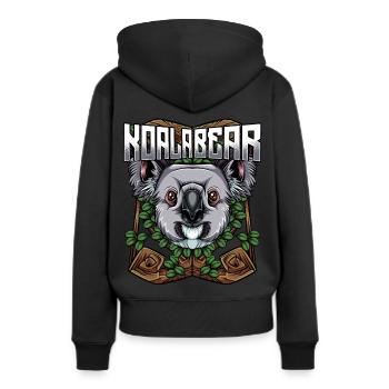 Modern Koalabären | Trendy Waldbewohner Geschenk - Frauen Premium Bio Hoodie - Schwarz - Hinten - Julia (174cm)