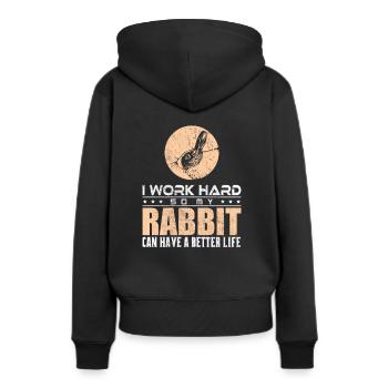 Lapin Lapin - Sweat à capuche Premium bio Femme - noir - Dos - Julia (174cm)