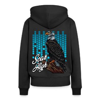 Modern Weißkopfseeadler Trendy Greifvogel Geschenk - Frauen Premium Bio Hoodie - Schwarz - Hinten - Julia (174cm)
