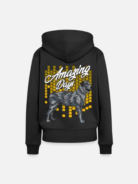 Irischer Wolfshund - Frauen Premium Bio Hoodie - Schwarz